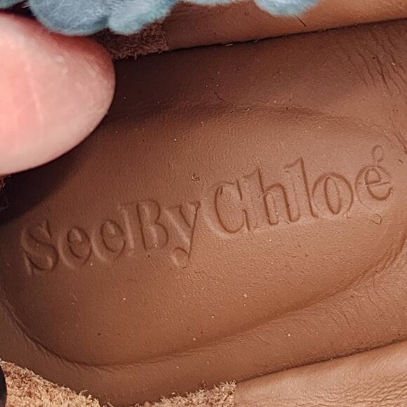 SEE BY CHLOE NEW Jane Scallop Calfskin Ballerina Comfy Flats Black - Picture 5 of 7